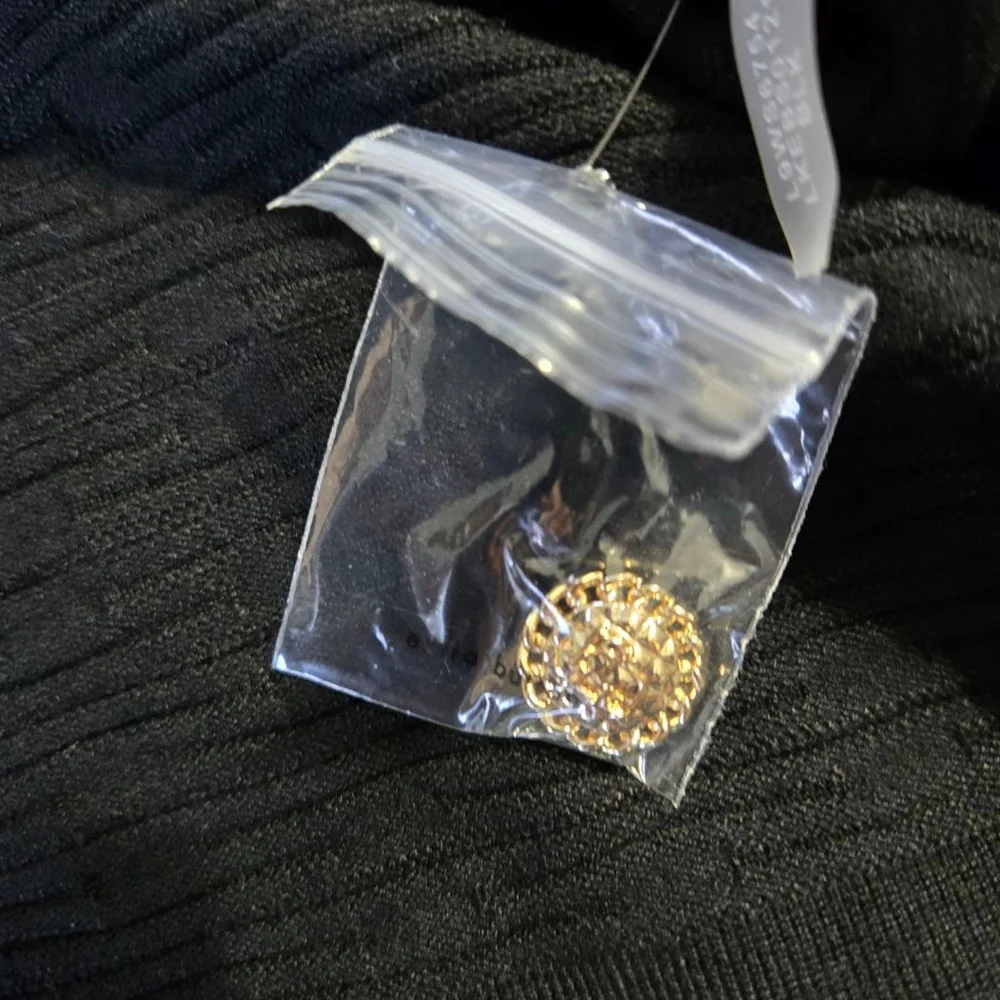 Women's Karl Lagerfeld Paris Black Cardigan with Gold Buttons, Size S NWT - Picture 9 of 14